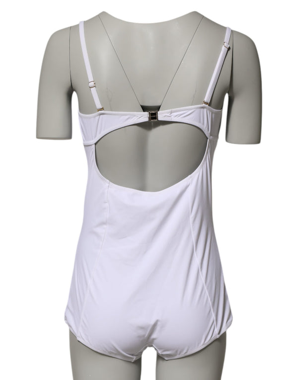 White Padded Balconette One Piece Swimwear