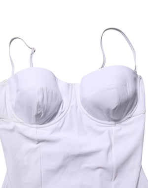 White Padded Balconette One Piece Swimwear