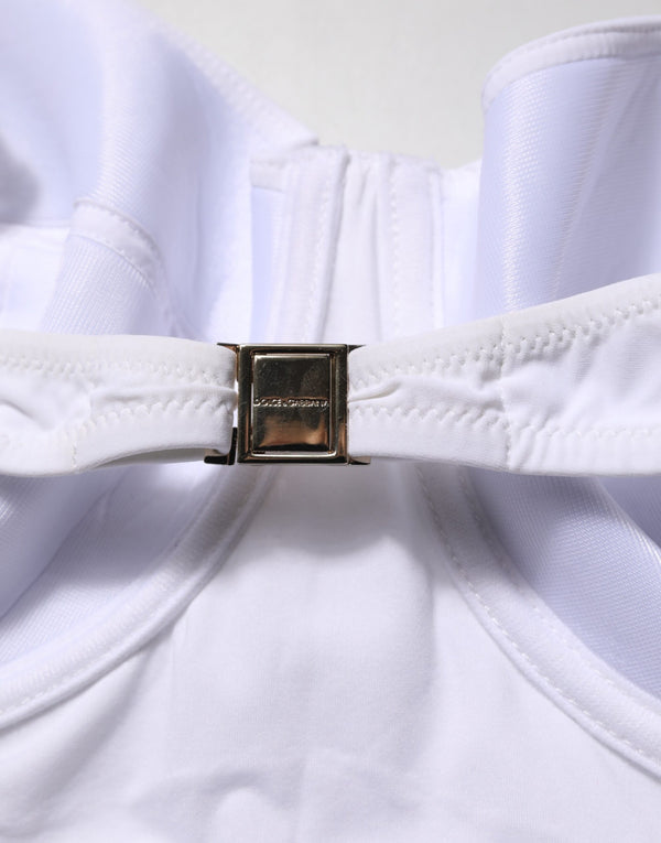 White Padded Balconette One Piece Swimwear