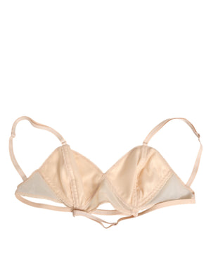 Beige Nylon Triangle Soft Cup Brassiere Underwear