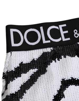 Black White Sequin High Waist Panty Underwear