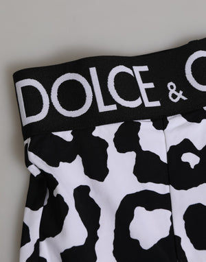 White Leopard Nylon High Waist Girdle Underwear