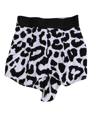 White Leopard Nylon High Waist Girdle Underwear