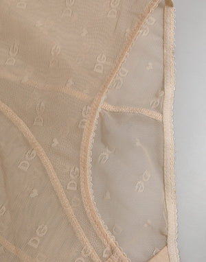 Beige Nylon High Waist Girdle Panty Underwear