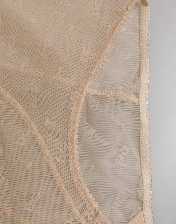 Beige Nylon High Waist Girdle Panty Underwear