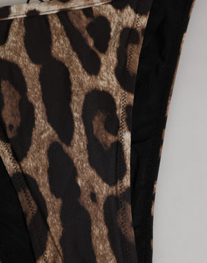 Brown Leopard Triangle Tanga Panty Underwear
