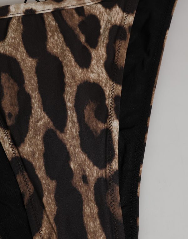 Brown Leopard Triangle Tanga Panty Underwear