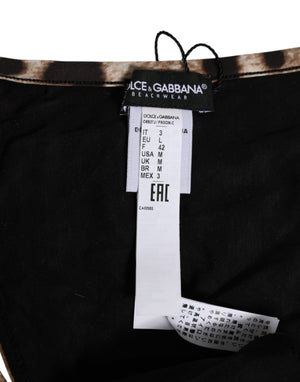 Brown Leopard Triangle Tanga Panty Underwear