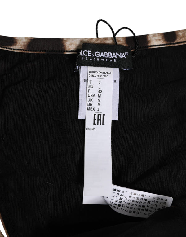 Brown Leopard Triangle Tanga Panty Underwear