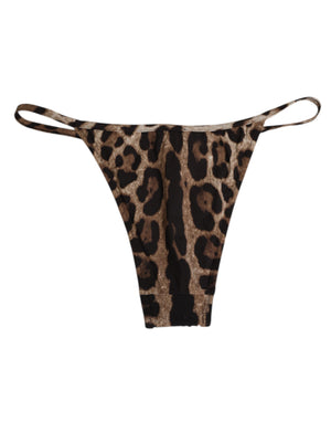 Brown Leopard Triangle Tanga Panty Underwear