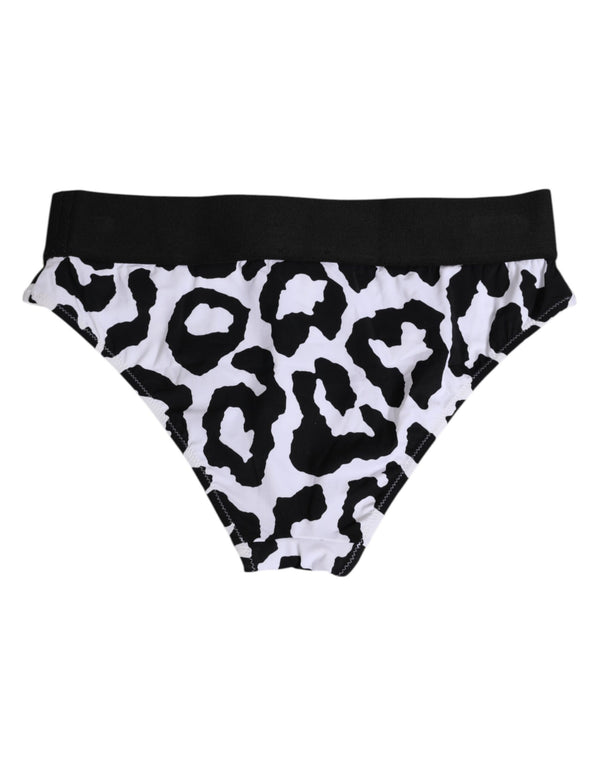 White Leopard Nylon High Waist Panty Underwear
