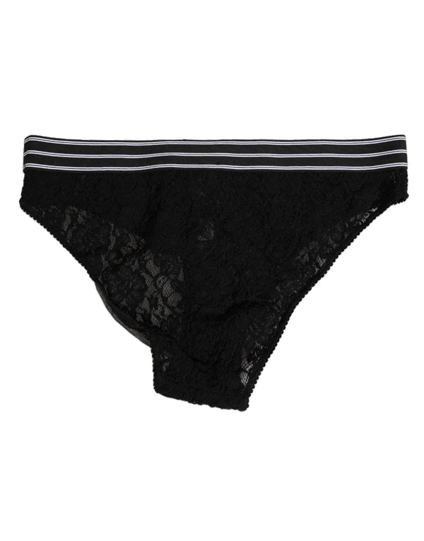 Black Lace Nylon High Waist Panty Underwear