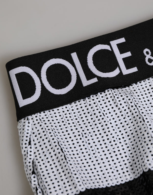 Black White Sequin High Waist Panty Underwear
