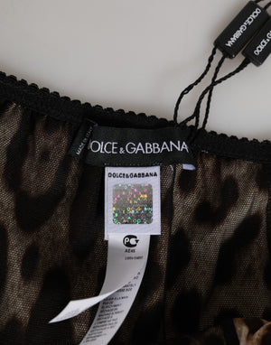 Brown Leopard Silk Mid Waist Panty Underwear
