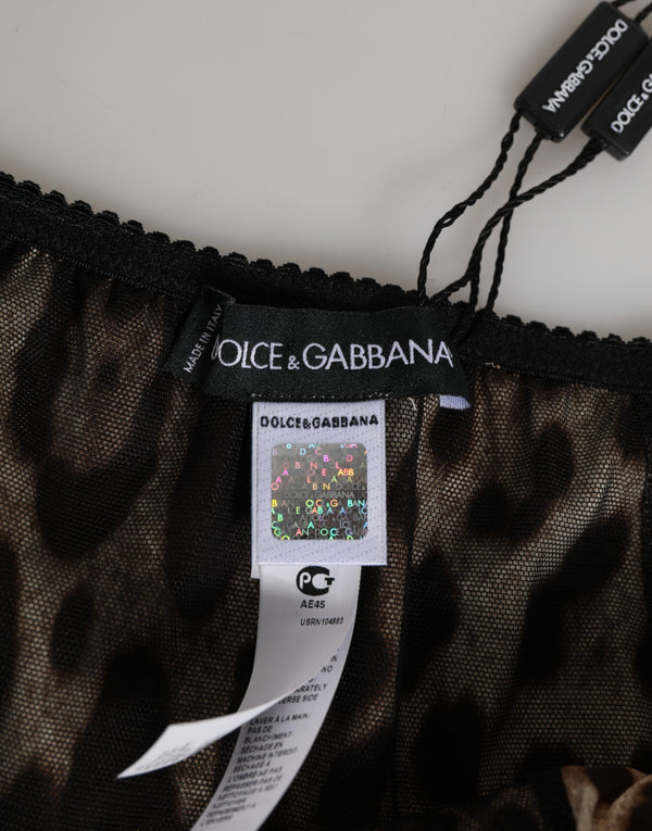 Brown Leopard Silk Mid Waist Panty Underwear