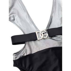 Gray Viscose One-Piece Swimsuit