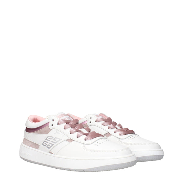 White Leather Low Top Sneakers