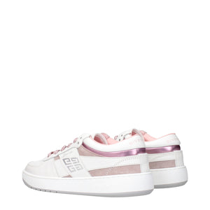 White Leather Low Top Sneakers