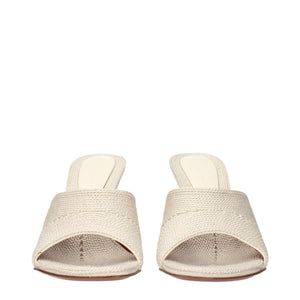 Beige Fabric Slippers