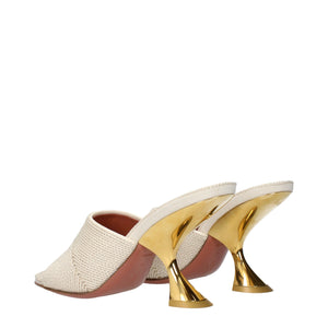 Beige Fabric Slippers