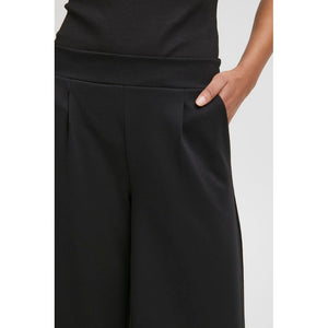 Black Recycled Polyester Flared Pants