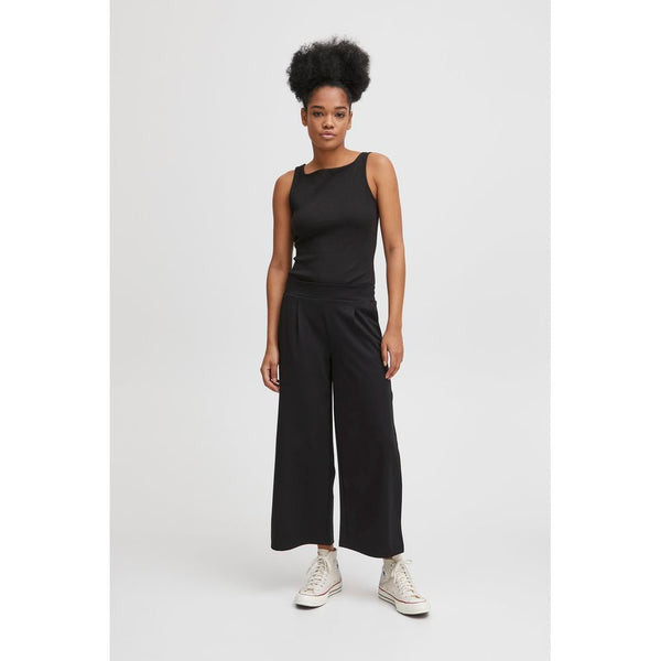 Black Recycled Polyester Flared Pants