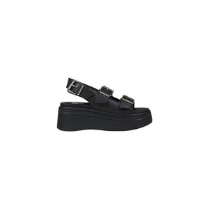 Black Leather Platform Sandals