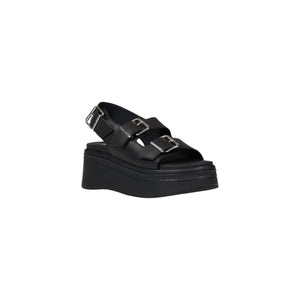 Black Leather Platform Sandals
