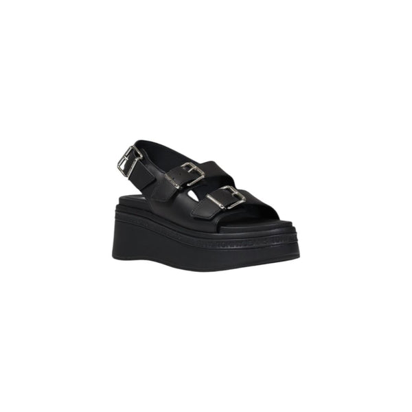 Black Leather Platform Sandals