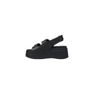 Black Leather Platform Sandals