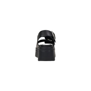 Black Leather Platform Sandals