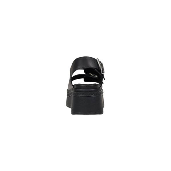 Black Leather Platform Sandals
