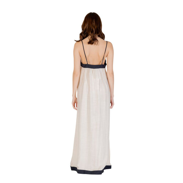 Beige Nylon Long Dress