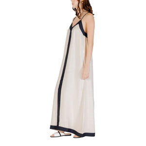 Beige Nylon Long Dress