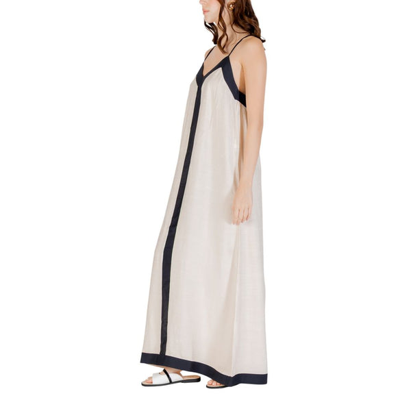 Beige Nylon Long Dress