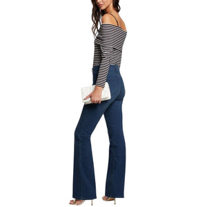 Black And White Viscose Long Sleeve T-Shirt