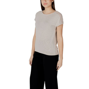 Beige Polyester T-Shirt