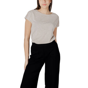 Beige Polyester T-Shirt