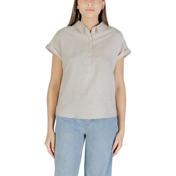 Bicolor Linen Blouse