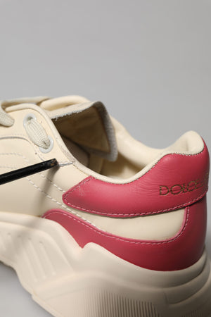 White Pink Leather Daymaster Sneakers Shoes