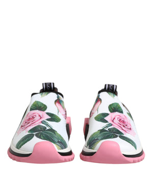 White Rose Print Sorrento Sneakers Shoes