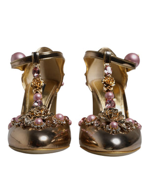 Gold Embellished Vally Heels Sandals Shoes