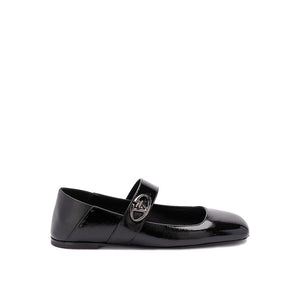 Black Calfskin Ballet Flats
