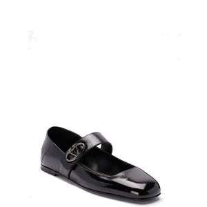 Black Calfskin Ballet Flats