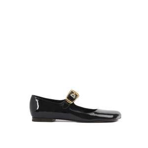 Black Calfskin Ballet Flats