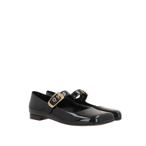 Black Calfskin Ballet Flats