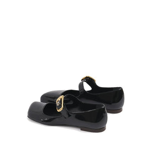 Black Calfskin Ballet Flats