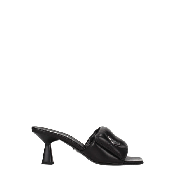 Black Leather Platform Sandals
