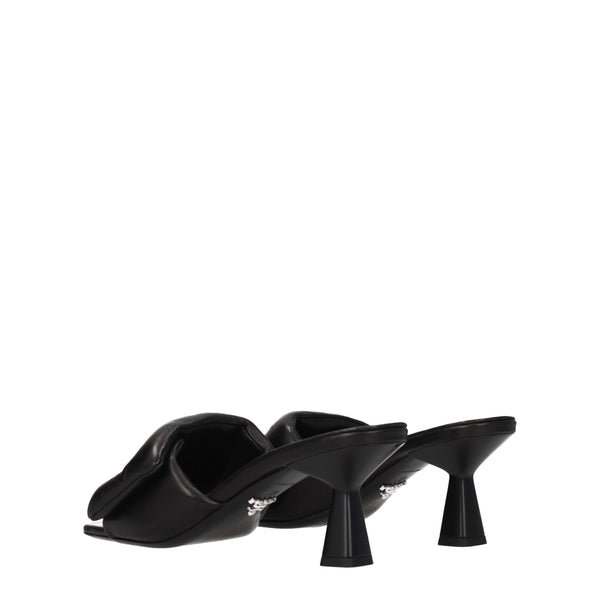Black Leather Platform Sandals