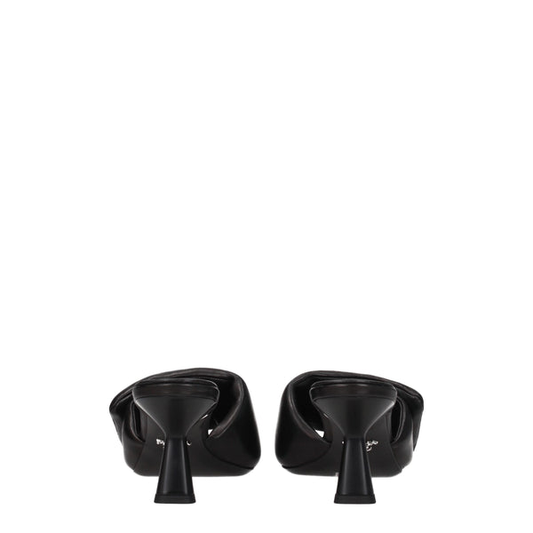Black Leather Platform Sandals